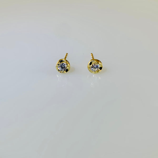 Earrings ALMAZI yellow gold and white crystals