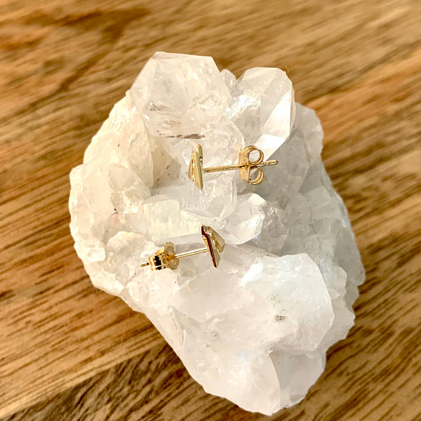 Earrings TREUGOL yellow gold and white crystals