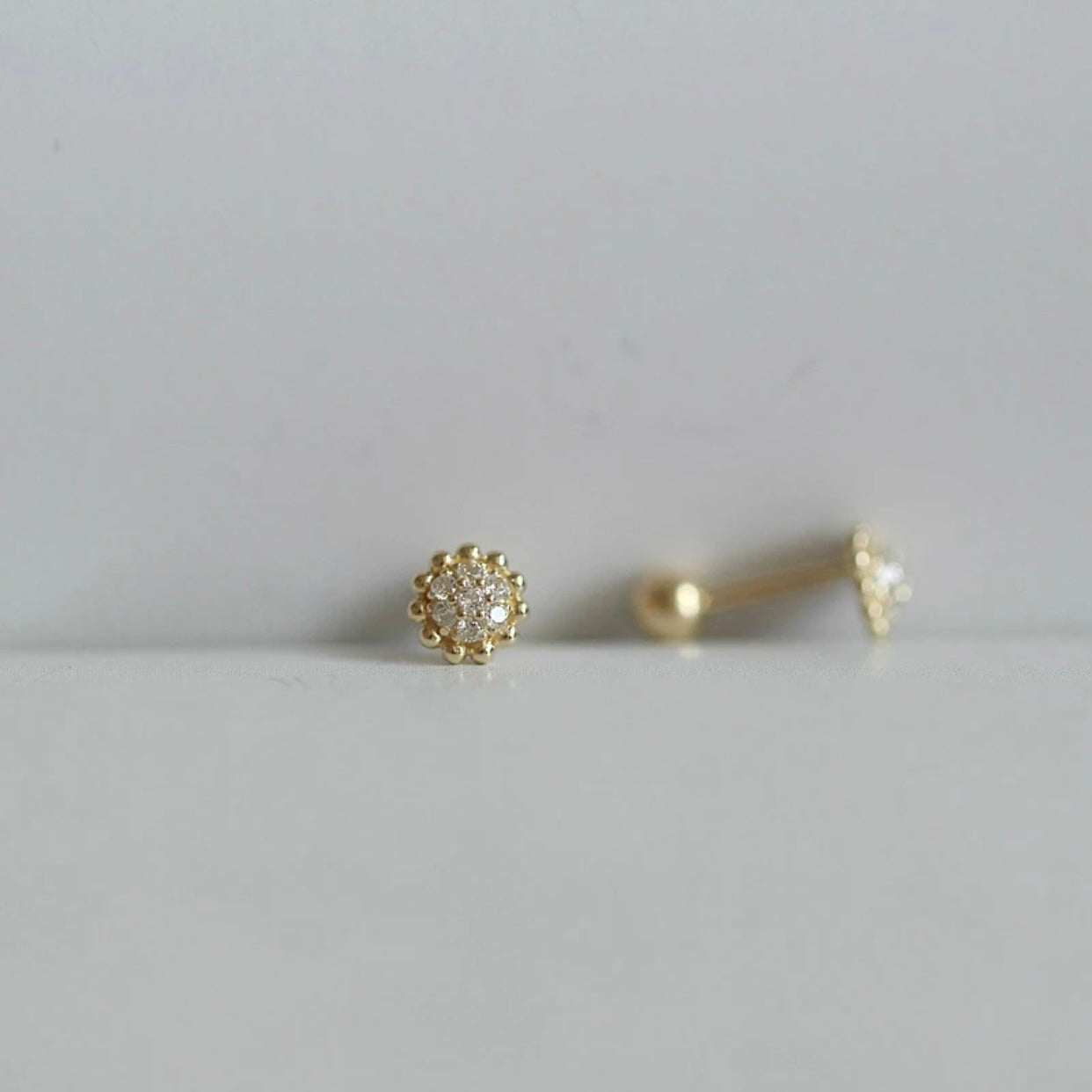 Ear piercing ROSSIP yellow and white crystals