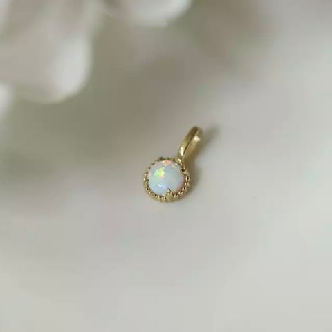 Pendant OPAL yellow gold and stone 