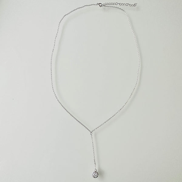 Necklace KRISTEL silver and white crystal 