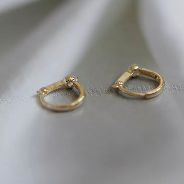 Earrings hoops DVE yellow gold and white crystals