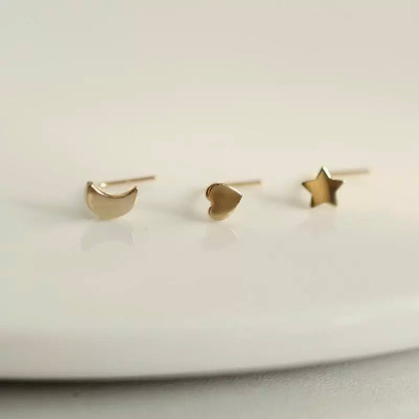 Nose piercing SERDCE yellow gold