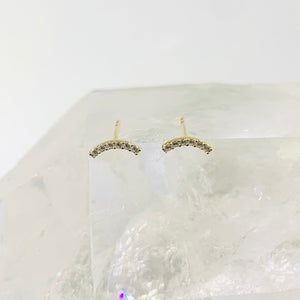 Earrings DUGA yellow gold and white crystals