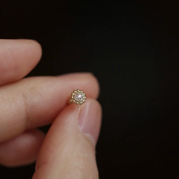 Ear piercing ROSSIP yellow and white crystals