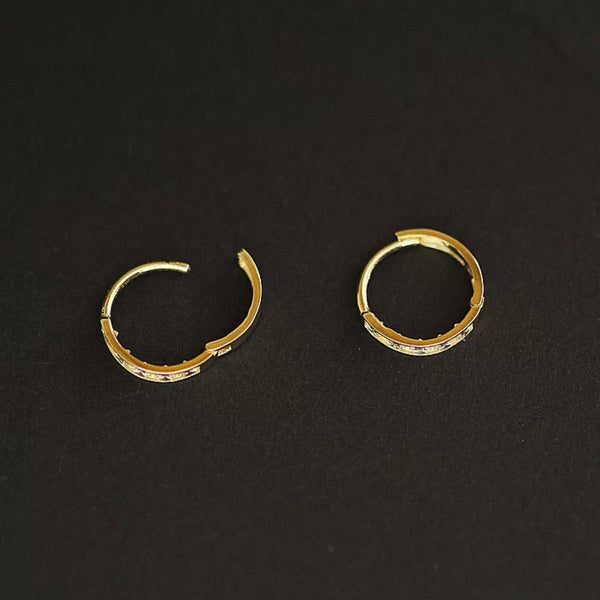 Earrings hoops ONA yellow gold and white crystals